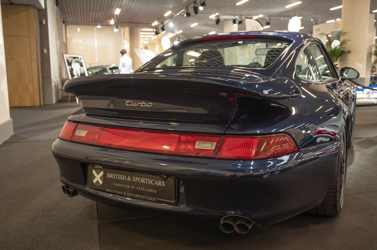 Rear view of 1995 Porsche 911 (993) Turbo with spoiler and tail lights