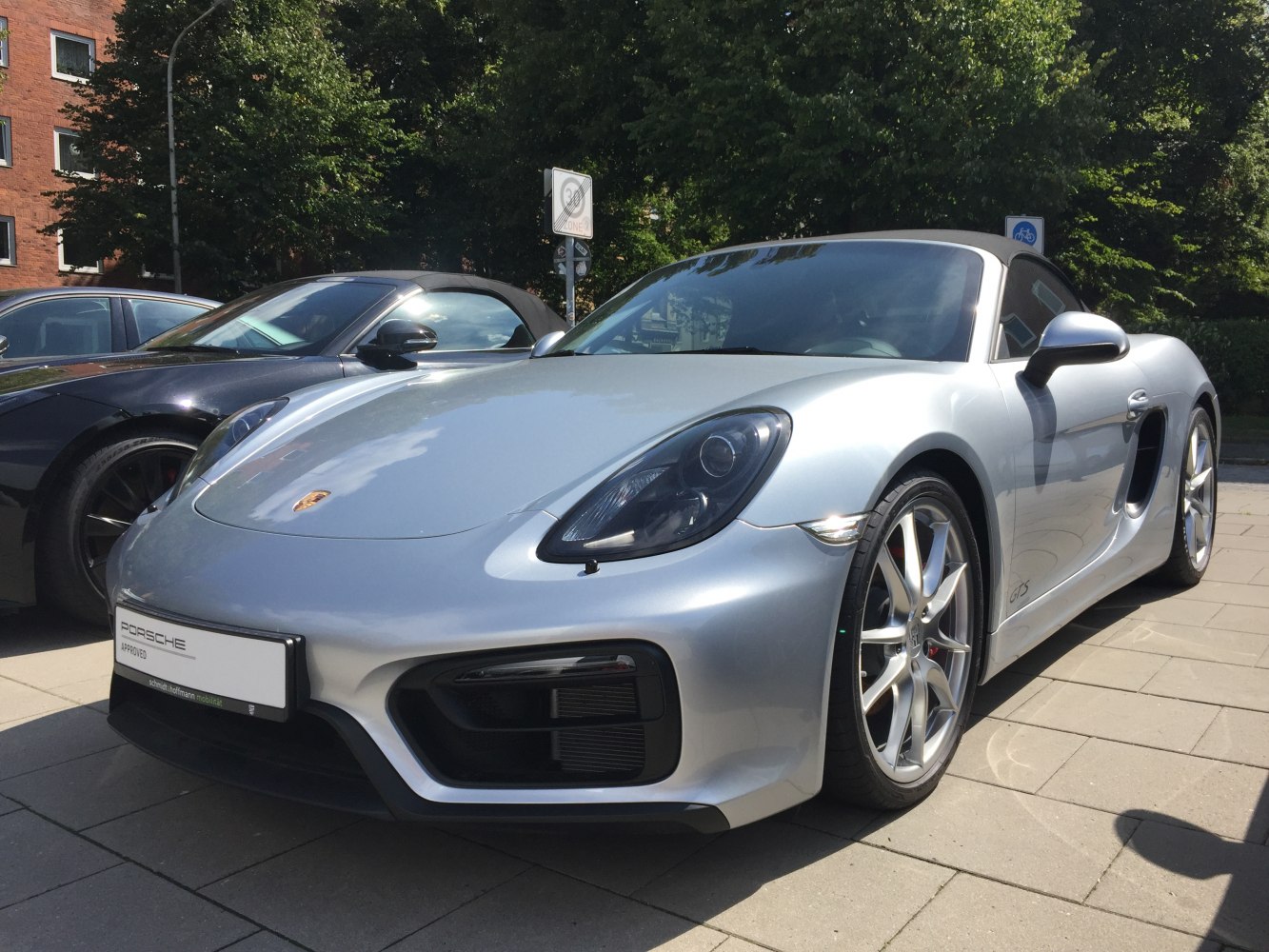 Silver convertible with front fascia and alloy wheels