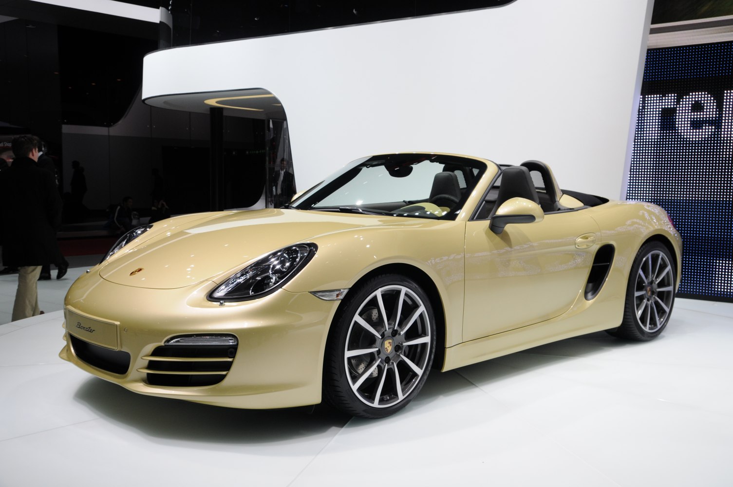 Convertible sports car with aerodynamic body and alloy wheels