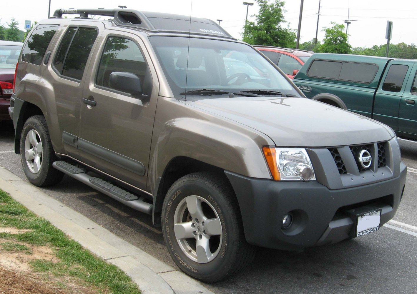 Rugged SUV with roof rack and side step rails