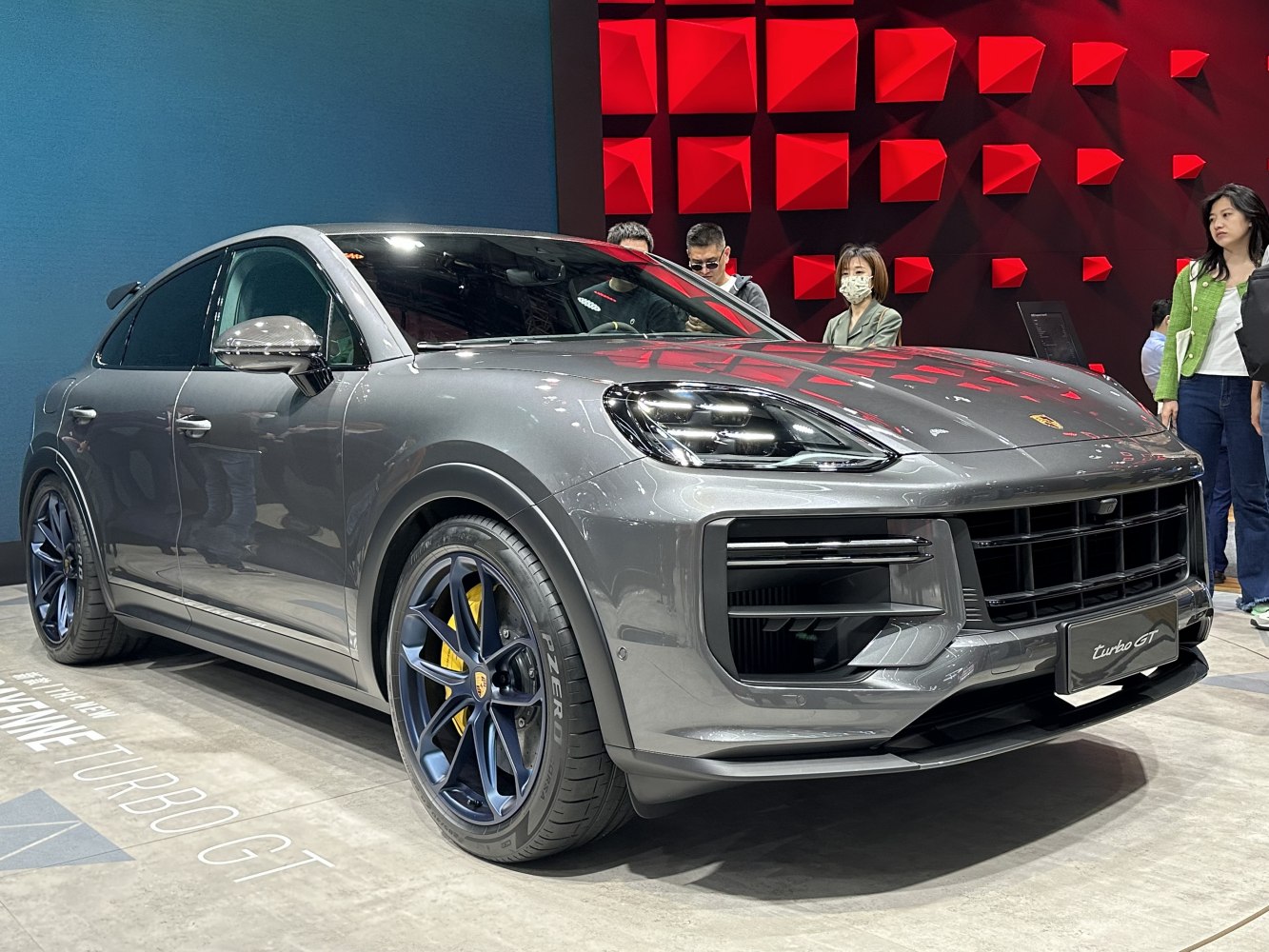 Sporty SUV front with LED headlights and aggressive grille