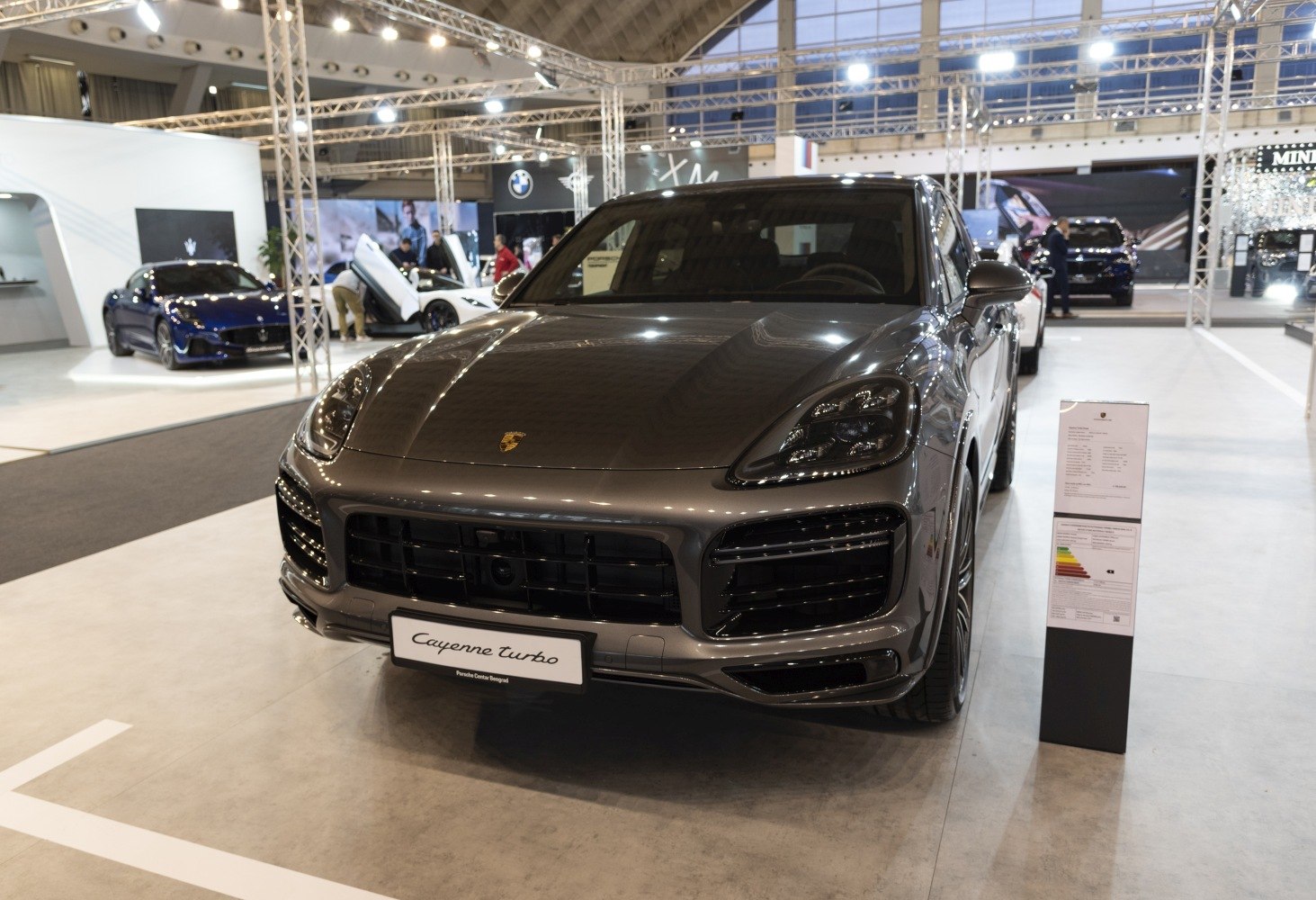 Front with grille and LED headlights