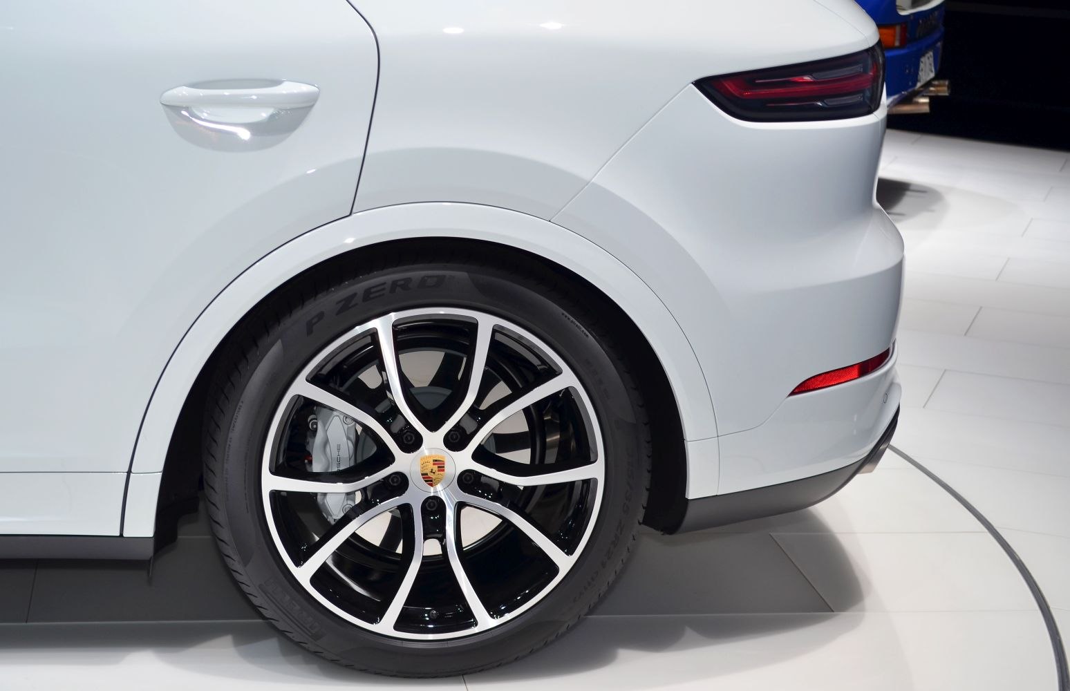 Rear wheel with alloy rim and modern rear taillight