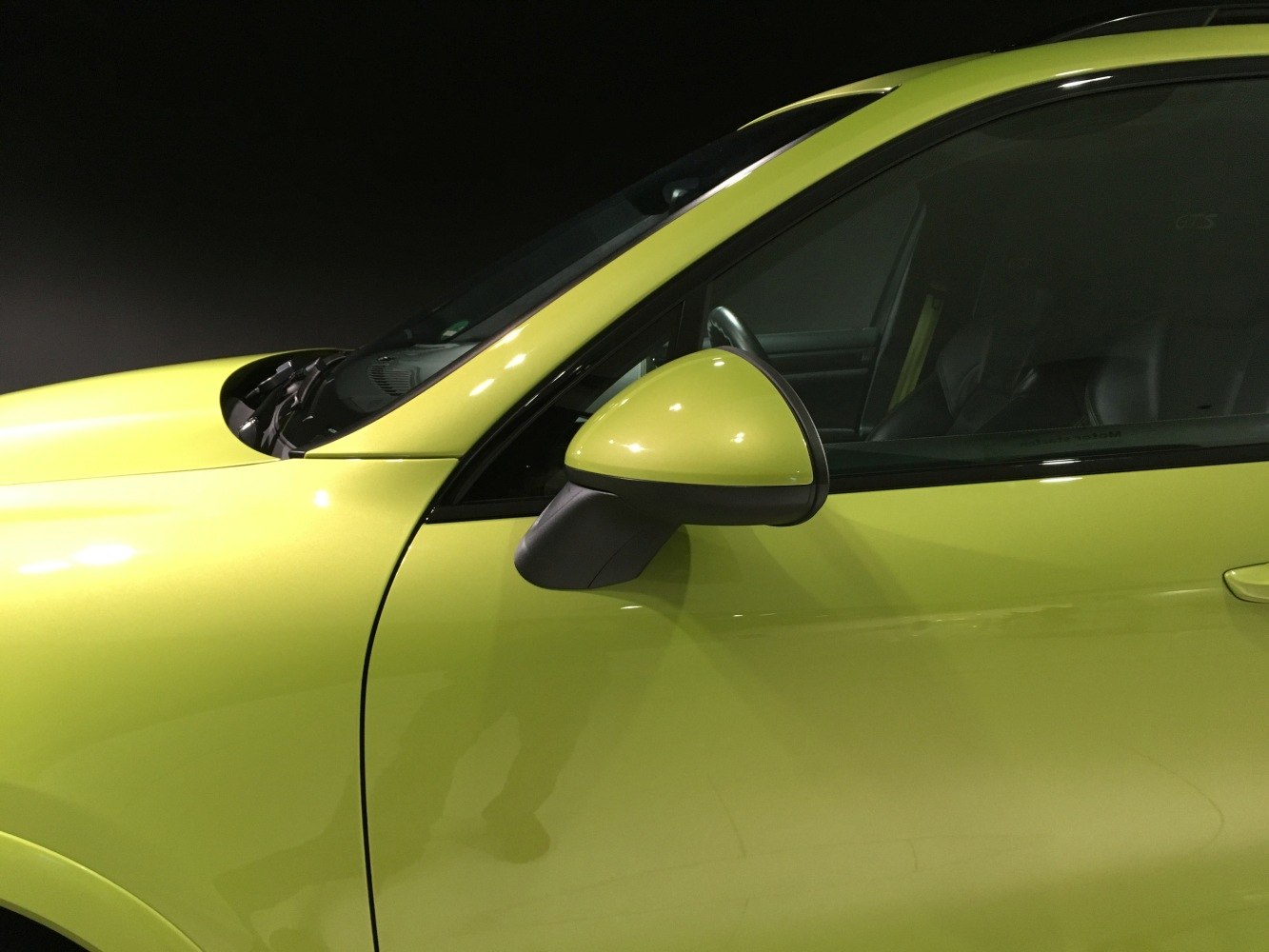 Side mirror and door design close-up