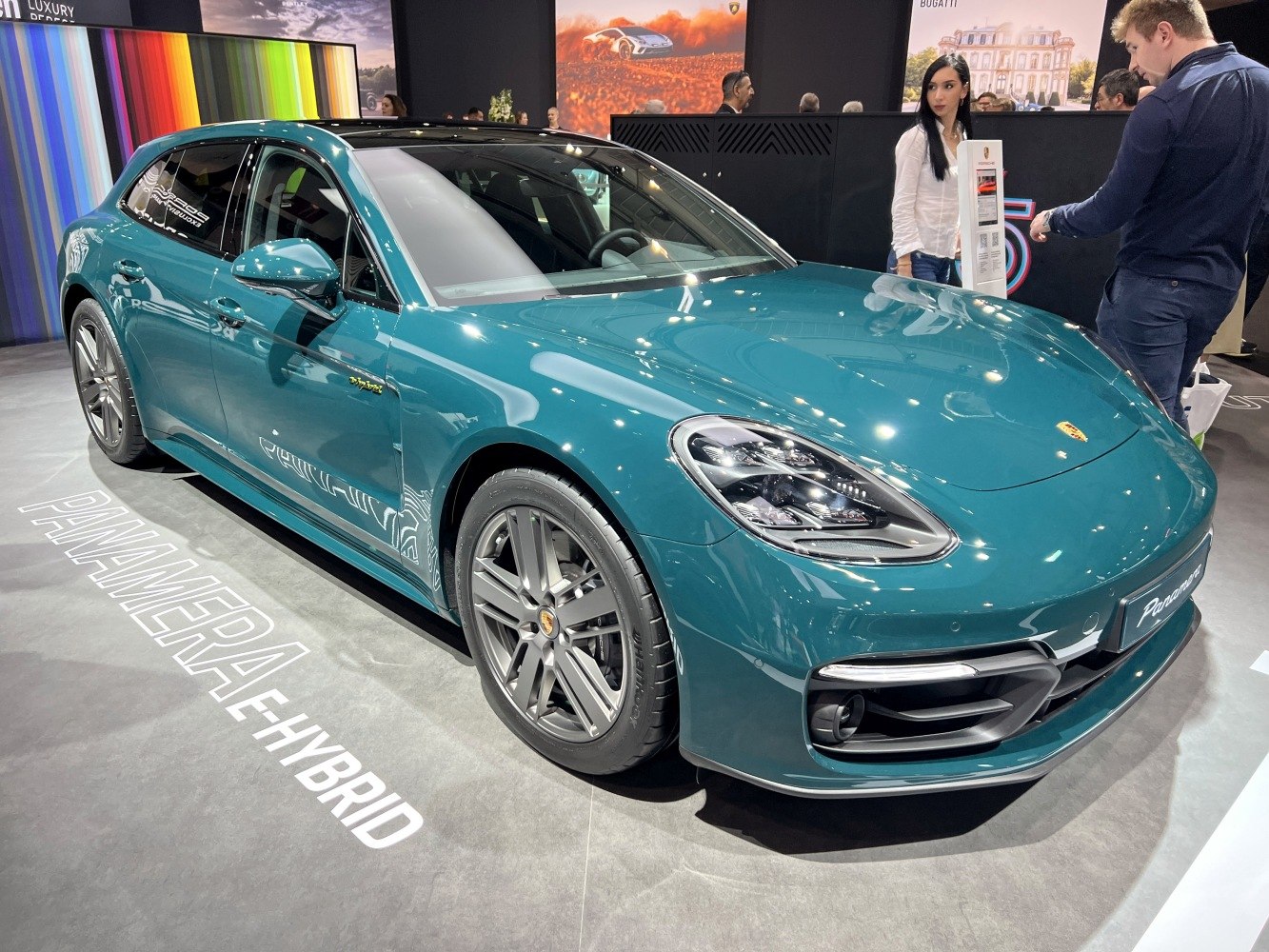 Luxury station wagon with sleek aerodynamic design and hybrid powertrain