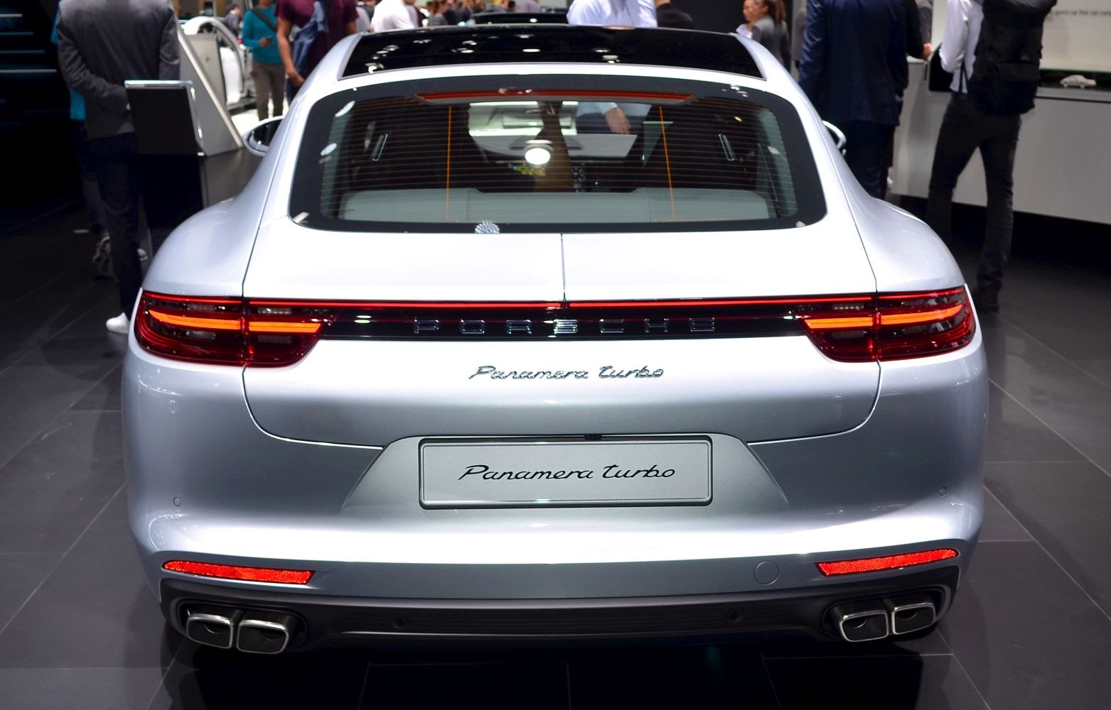 Rear view with LED taillight strip and quad exhaust tips