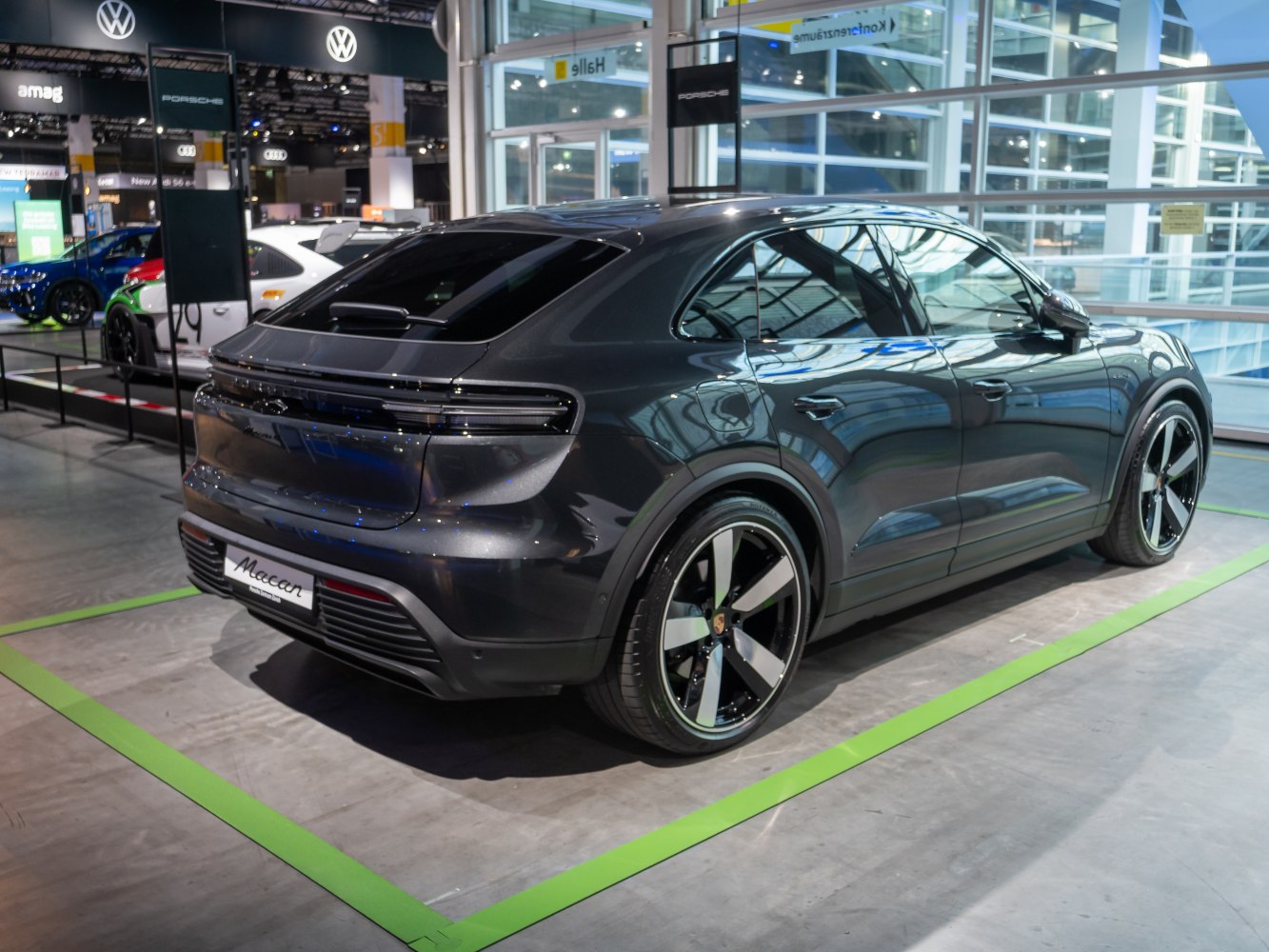 Rear angle with LED taillights and large alloy wheels
