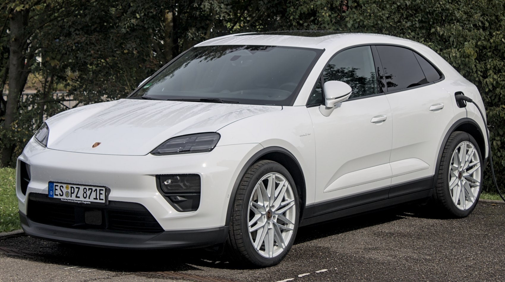 Electric SUV with sleek front fascia and LED headlights