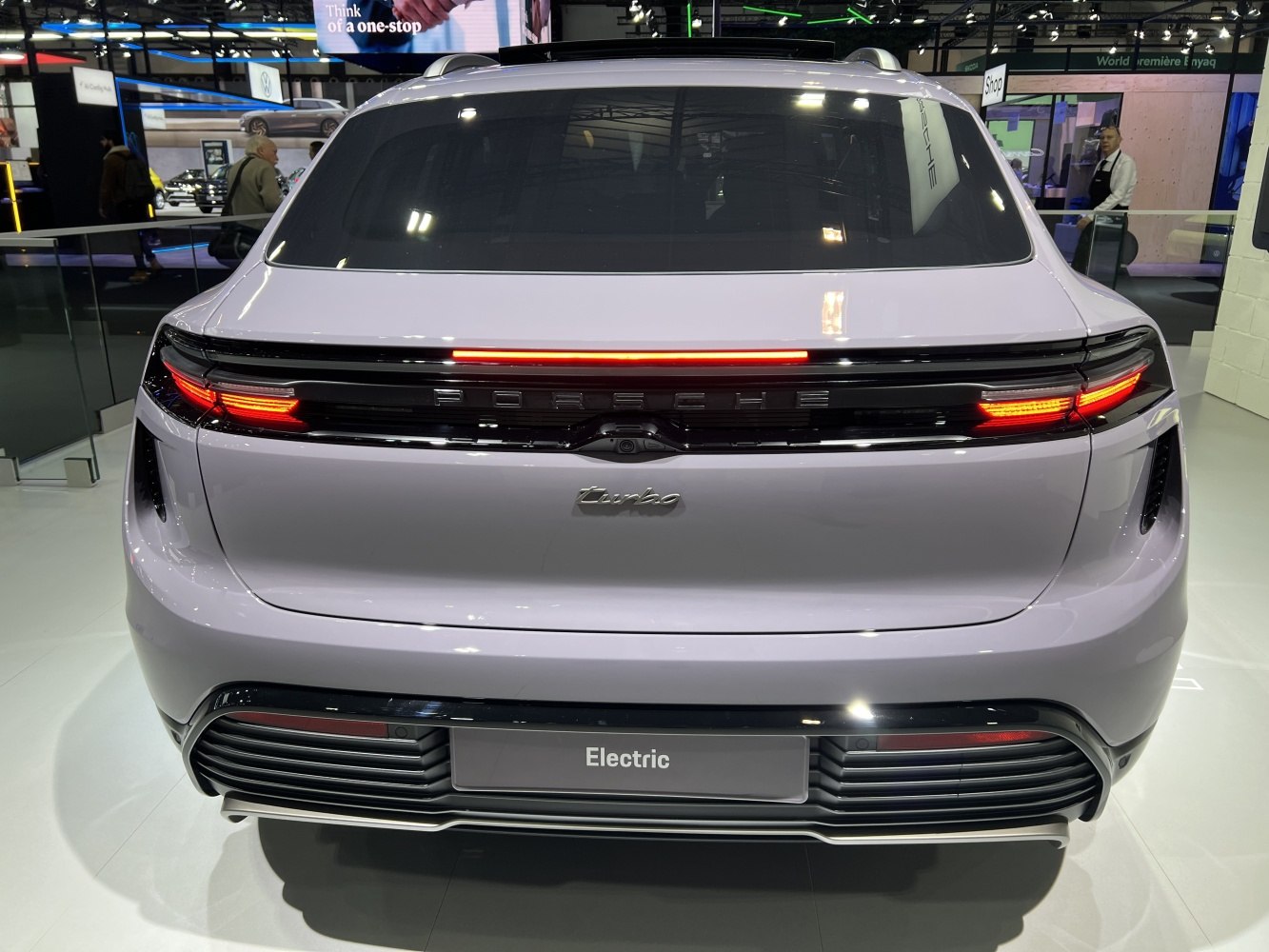 Rear view with illuminated LED taillights and sleek aerodynamic design