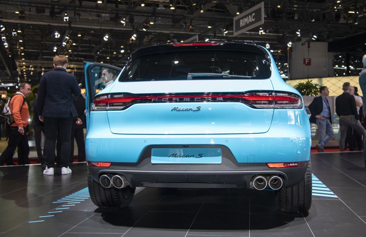 Rear view with LED taillights and quad exhaust pipes