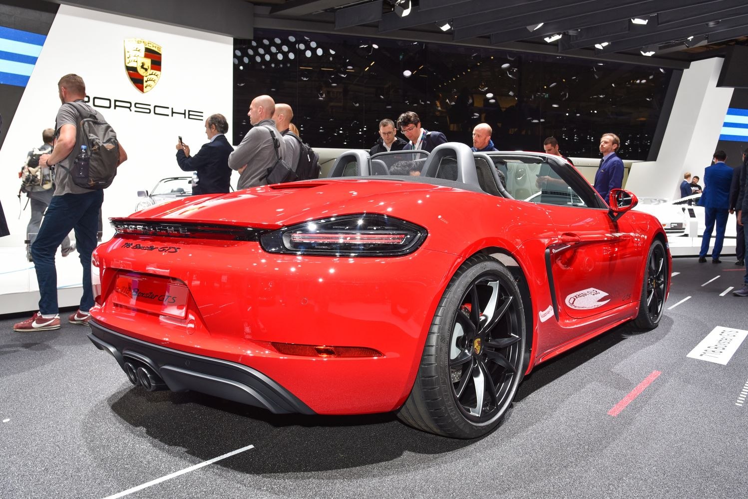 Convertible sports coupe rear with LED lights and dual exhausts
