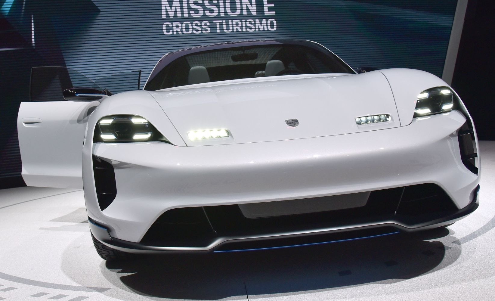 Front view with LED headlights and aerodynamic design