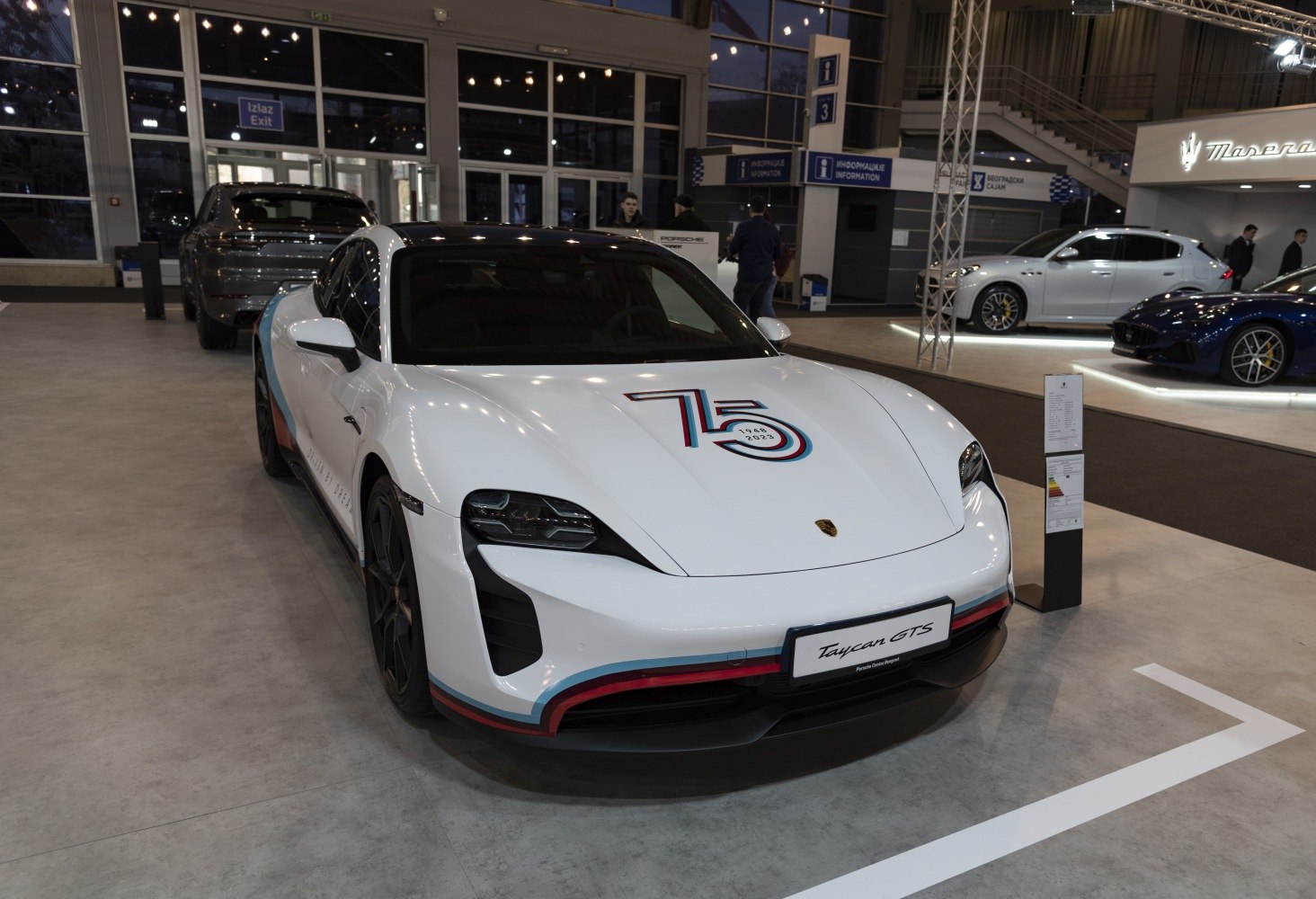 Front view with LED headlights and aerodynamic design.