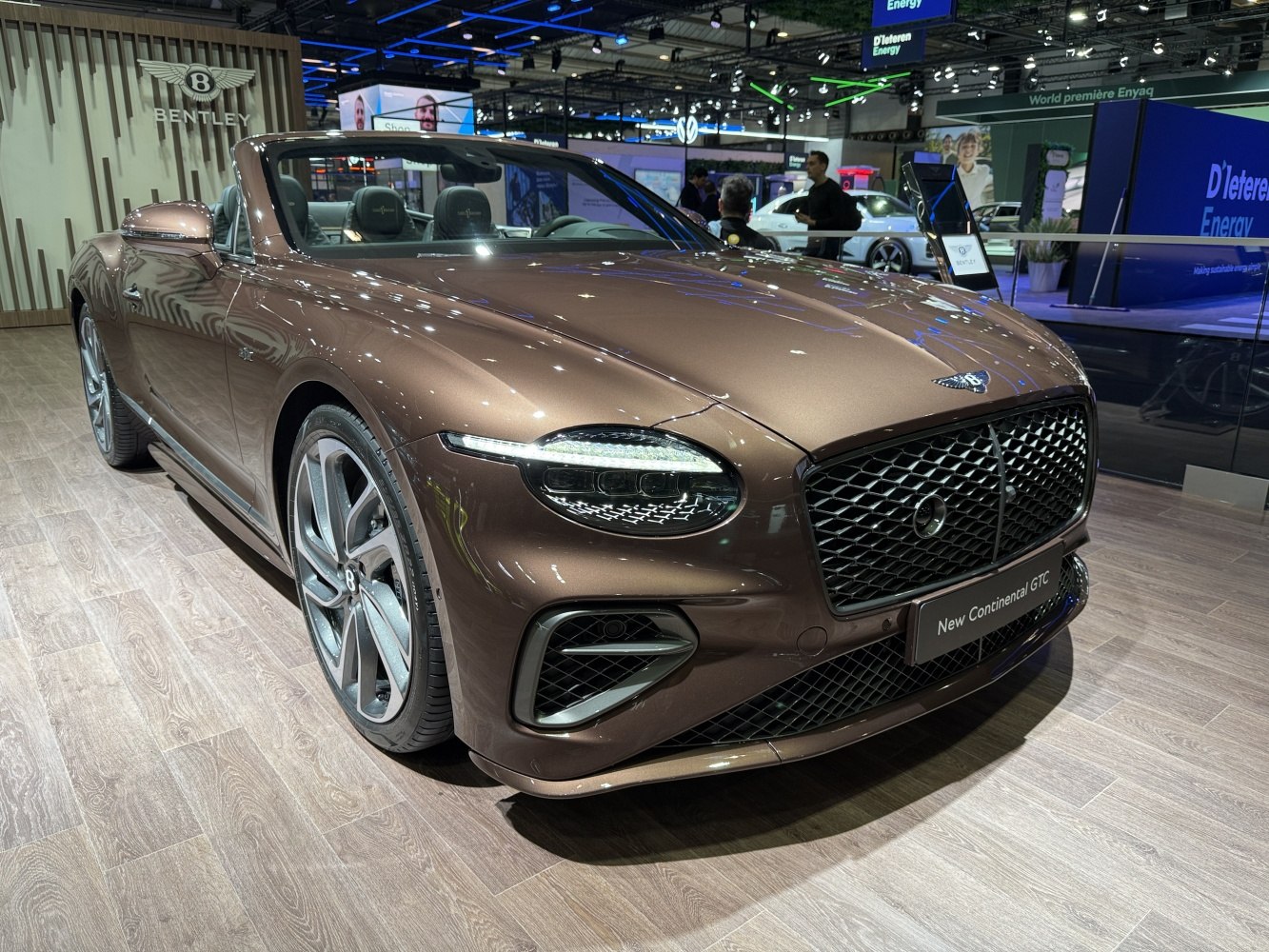 Luxury convertible with distinctive front grille and LED headlights