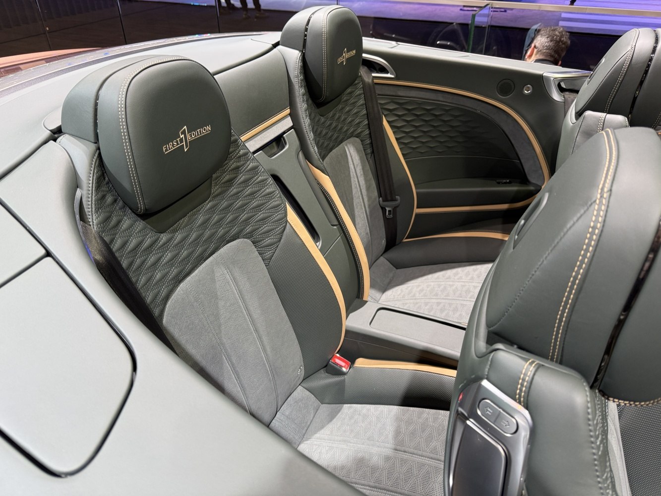 Luxury first edition convertible interior with quilted leather seats