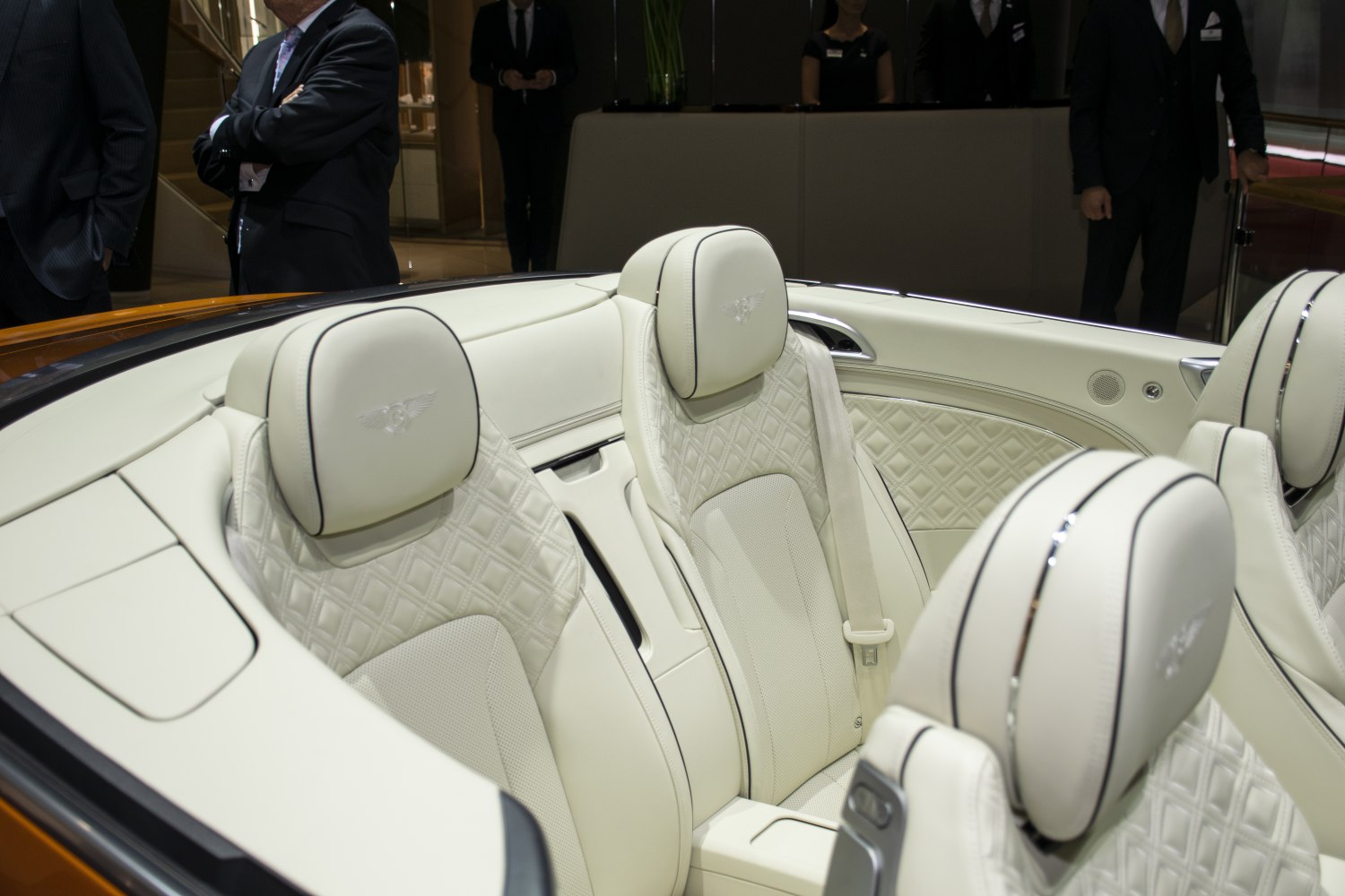 Quilted leather luxury seats in a convertible interior