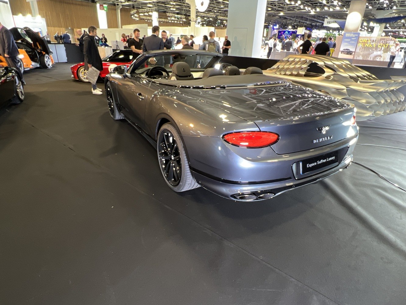 Convertible rear view with black alloy wheels