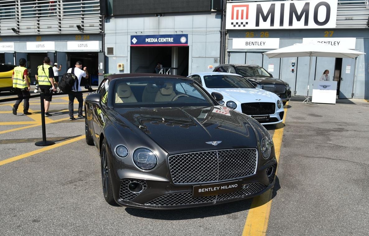 Luxury convertible with mesh grille and round LED headlights