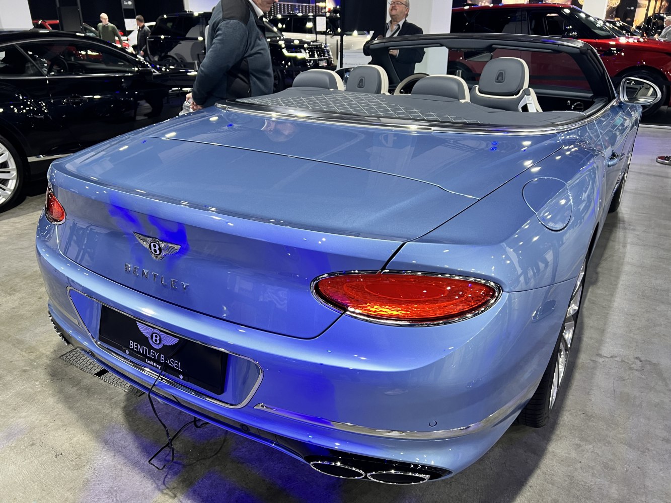 Convertible rear view with distinctive taillights and dual exhaust