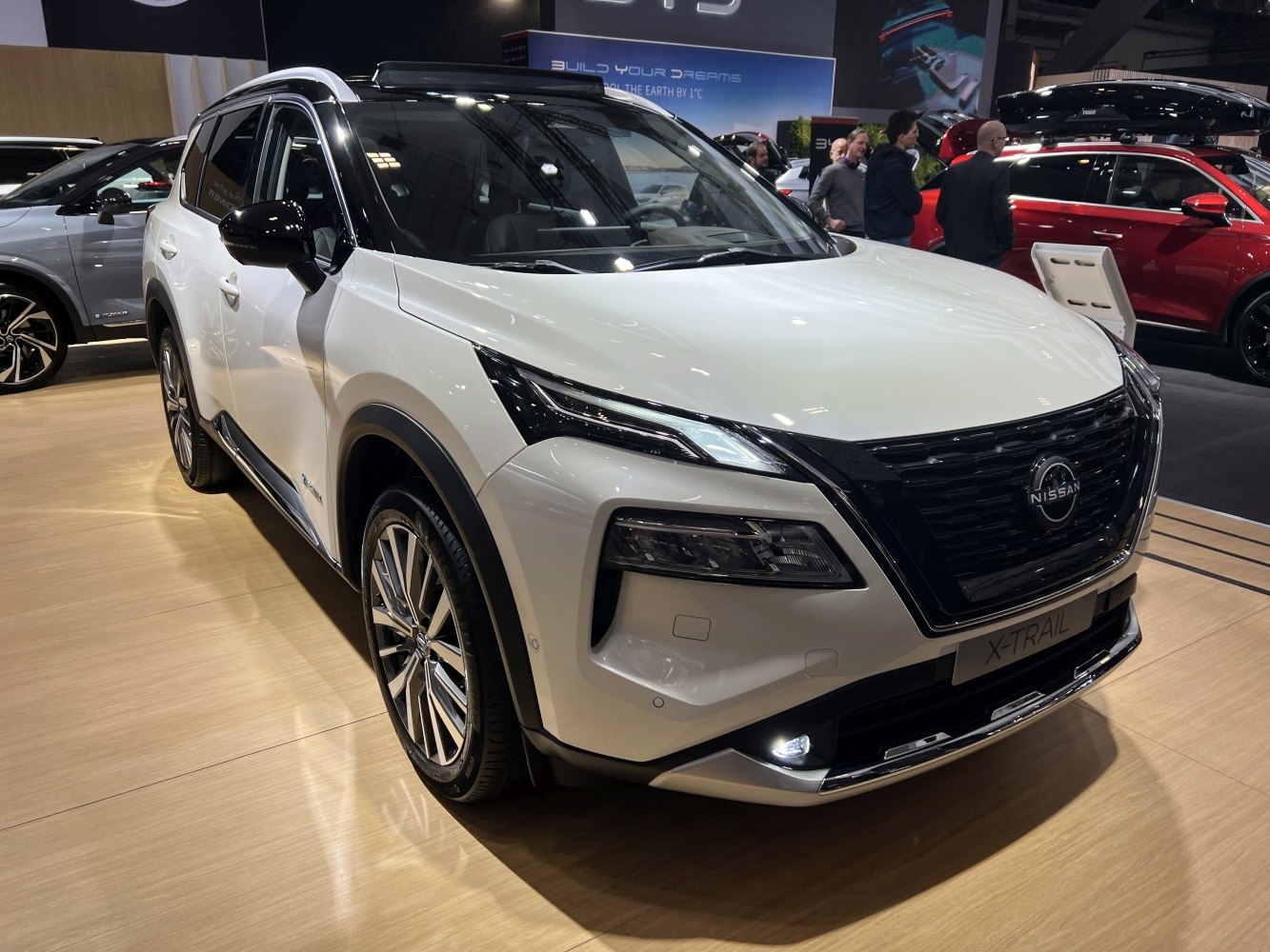 Front view with LED headlights and grille design