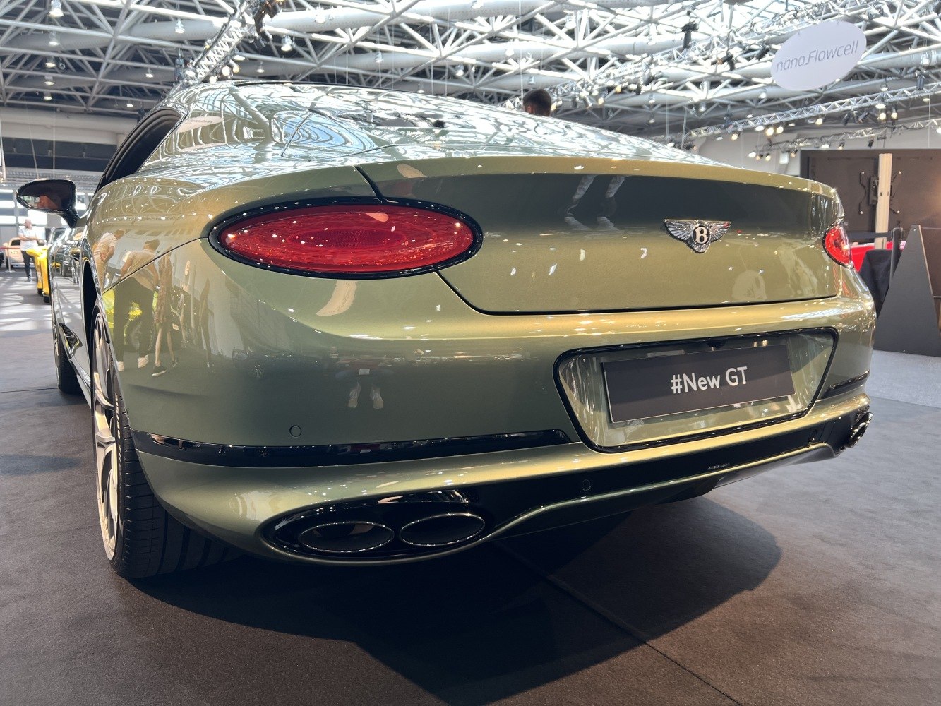 Rear view with oval taillights and quad exhaust tips