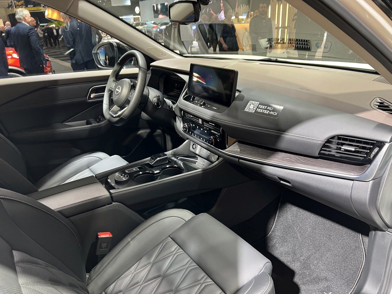 Digital instrument cluster and touchscreen infotainment in modern car interior