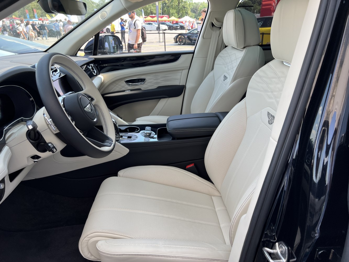 Luxury leather seats and detailed Bentley interior design