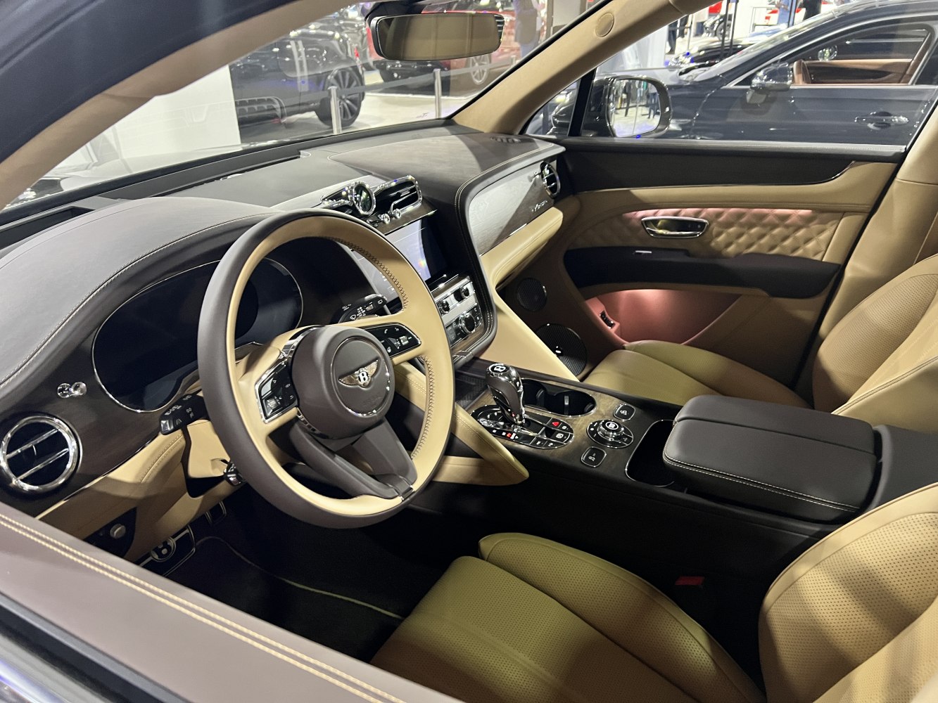 Luxury leather interior with advanced controls and elegant dashboard