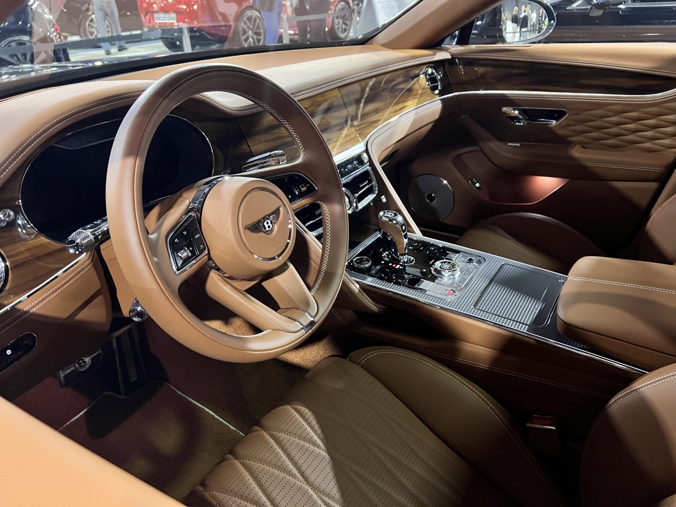 Luxury leather interior with wood trim and advanced center console