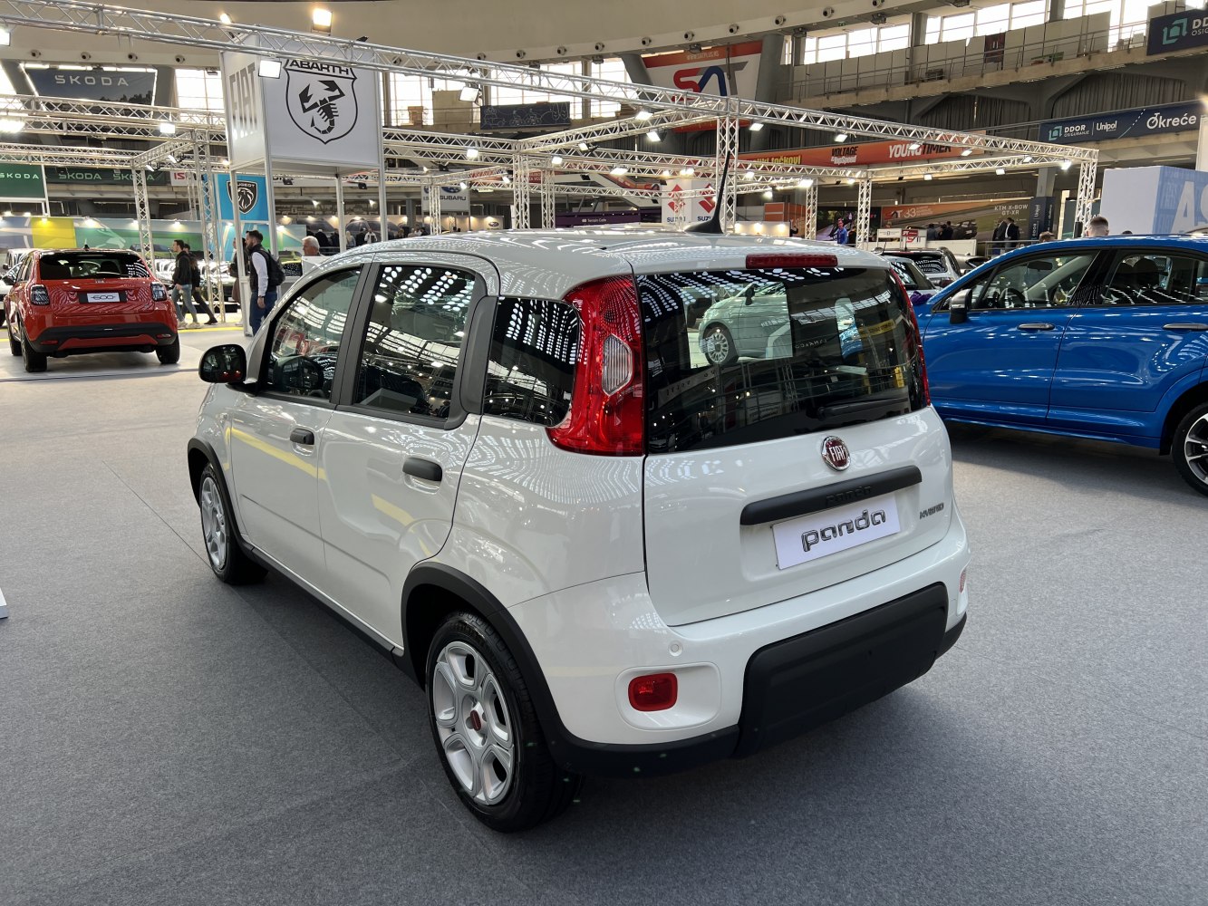 Rear-side view of compact hatchback with distinct taillights and five-door layout