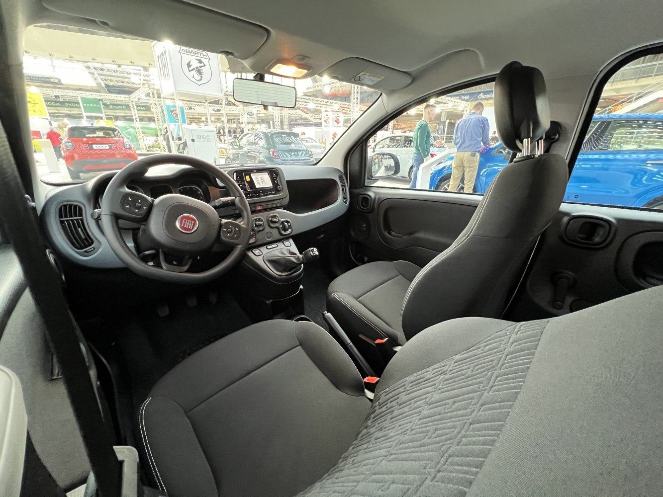 Dashboard and front seating of a modern compact hatchback interior