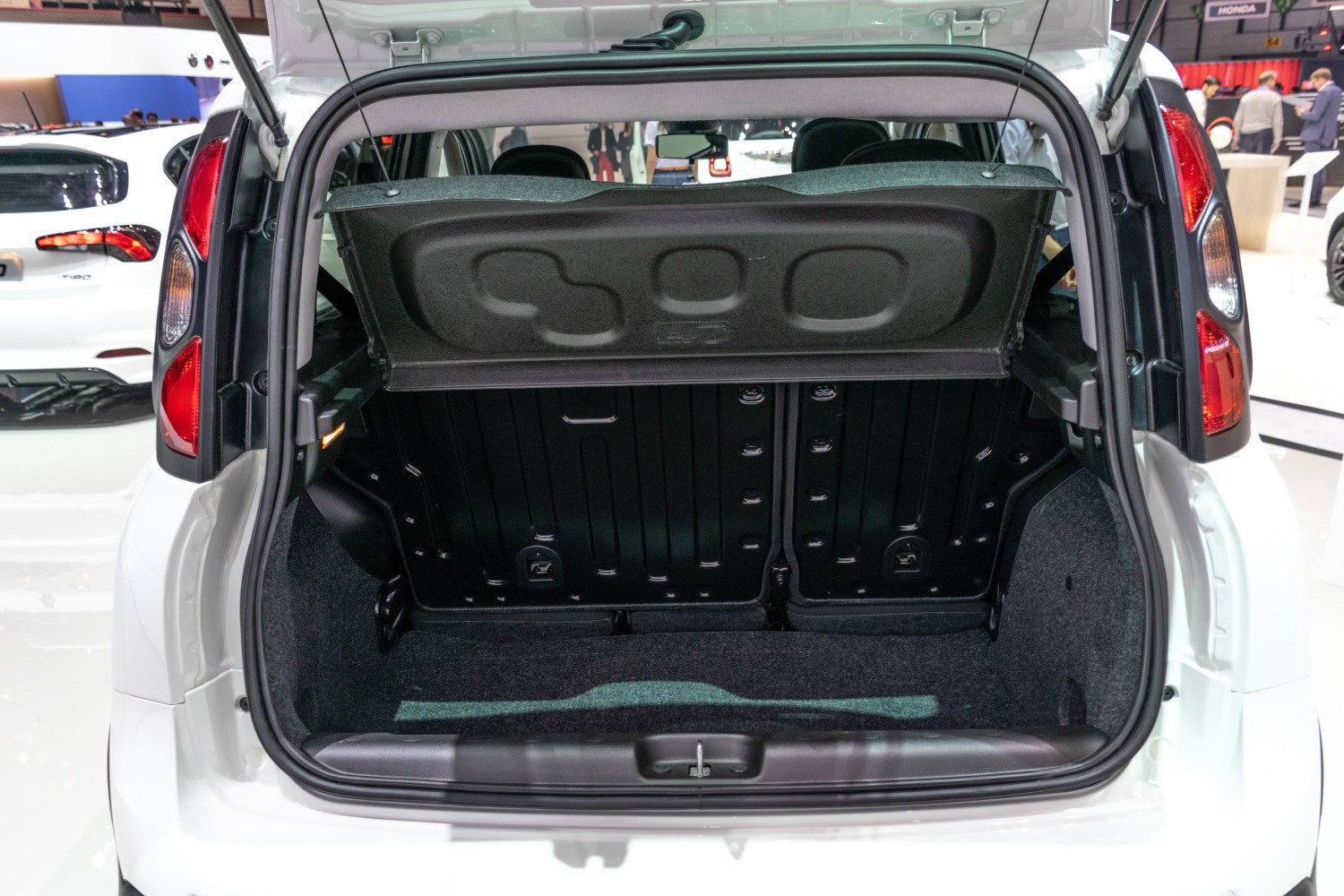 Open trunk view with rear seatbacks and spacious cargo area.