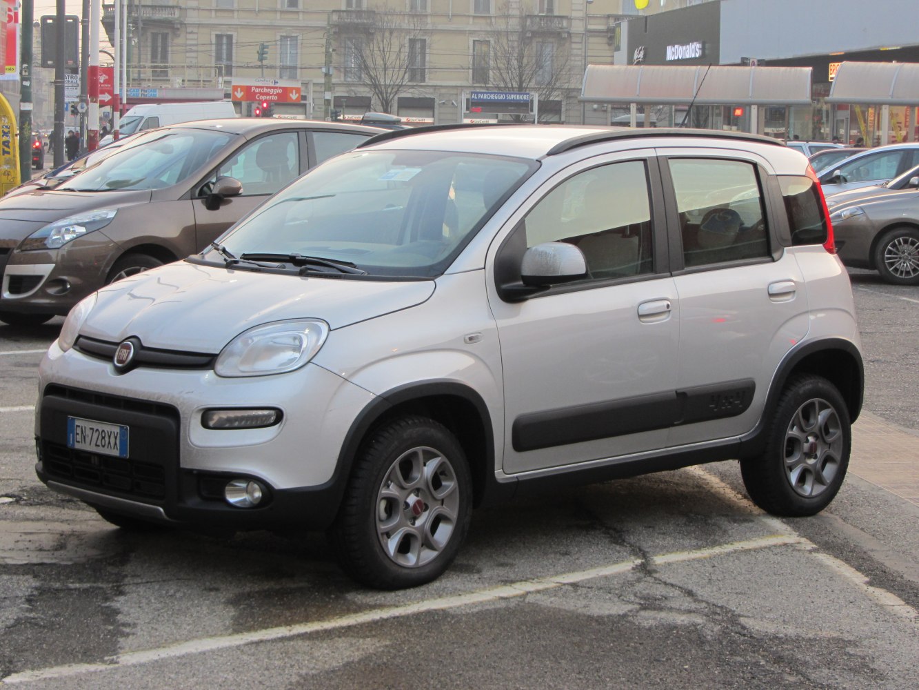 Silver compact SUV with black trim and five-door layout