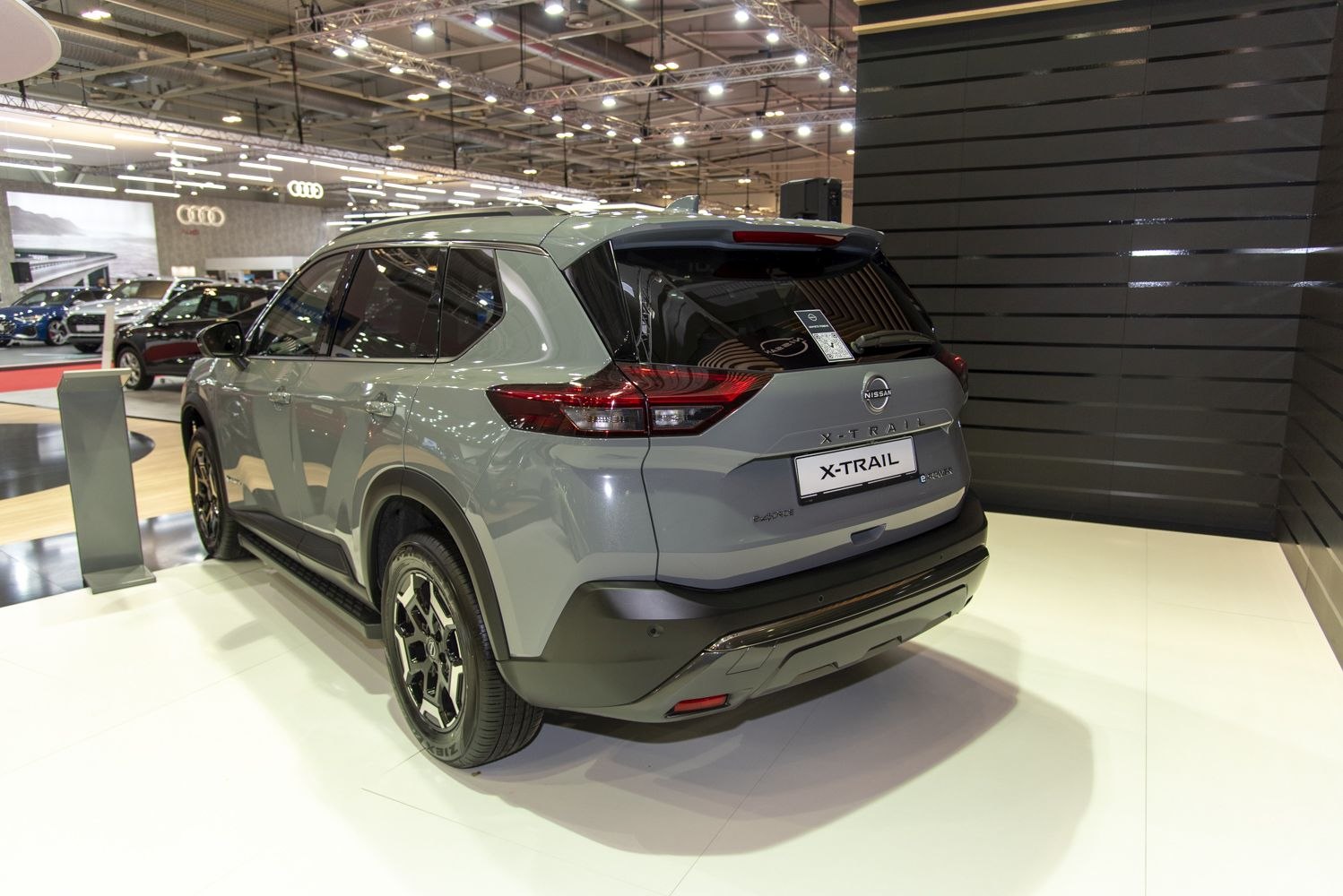 Rear view of modern SUV with distinctive taillights and alloy wheels