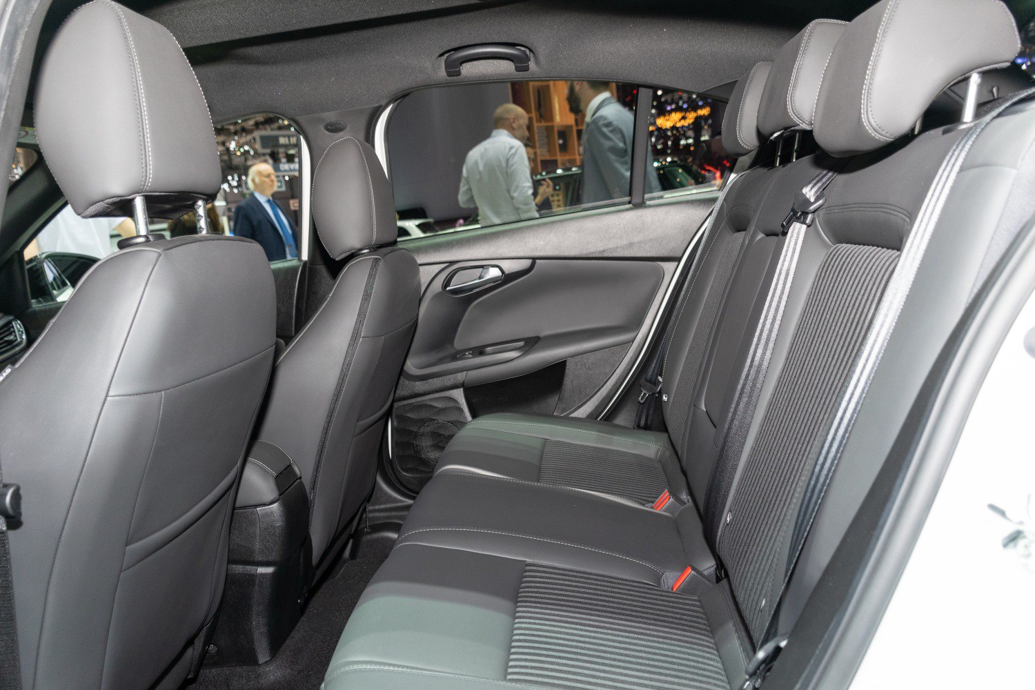 Black leather rear seats with spacious hatchback interior