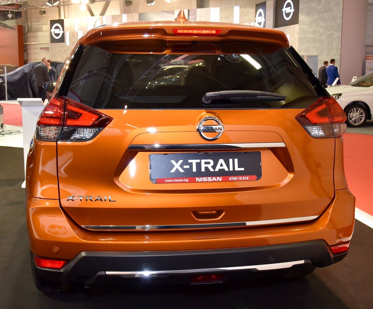 Rear view of modern SUV with distinctive taillights and rear wiper