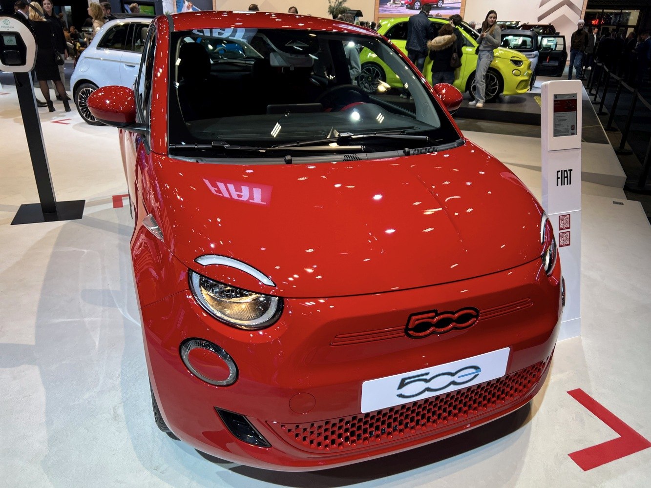 Front view with round headlights and distinctive grille
