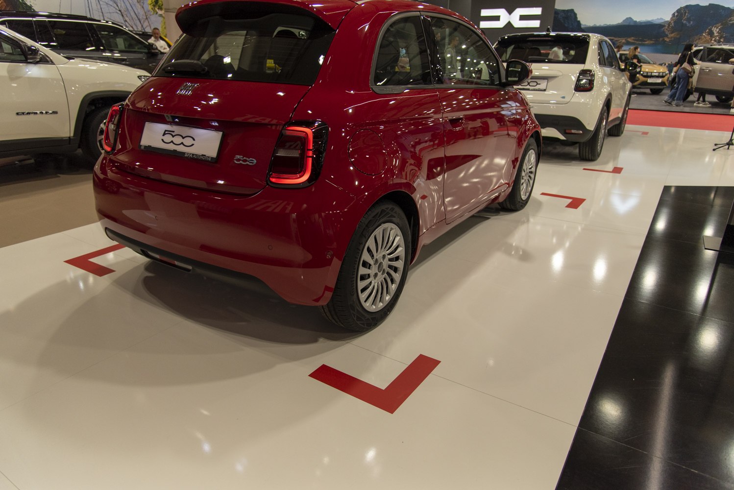 Rear view featuring LED taillights and compact hatchback design