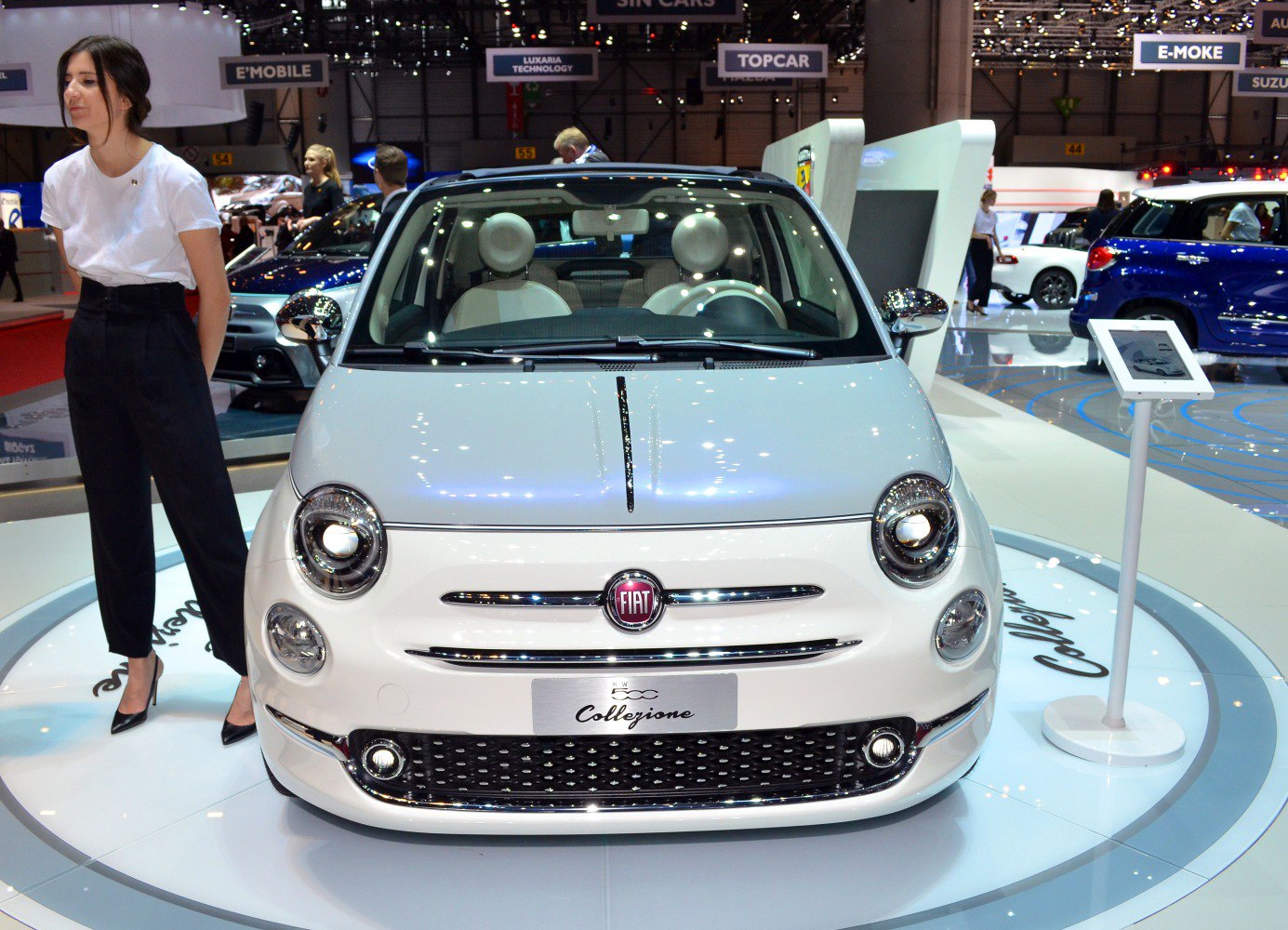 Front view with rounded headlights and chrome details