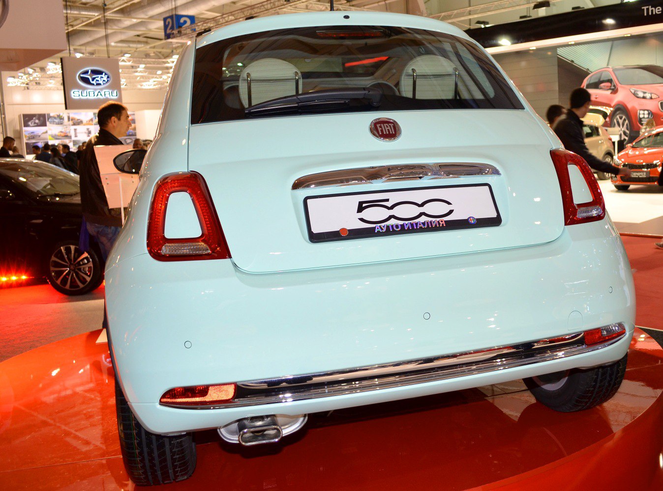 Rear view with unique tail lights and single exhaust