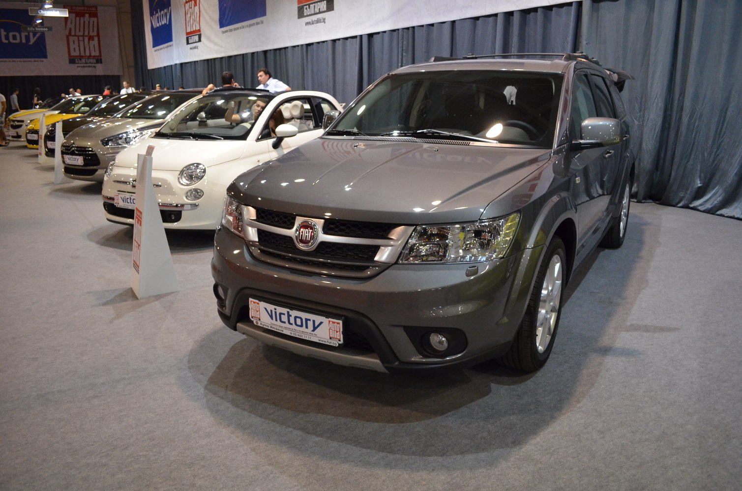 Front view of an SUV with a distinctive grille and clear headlights