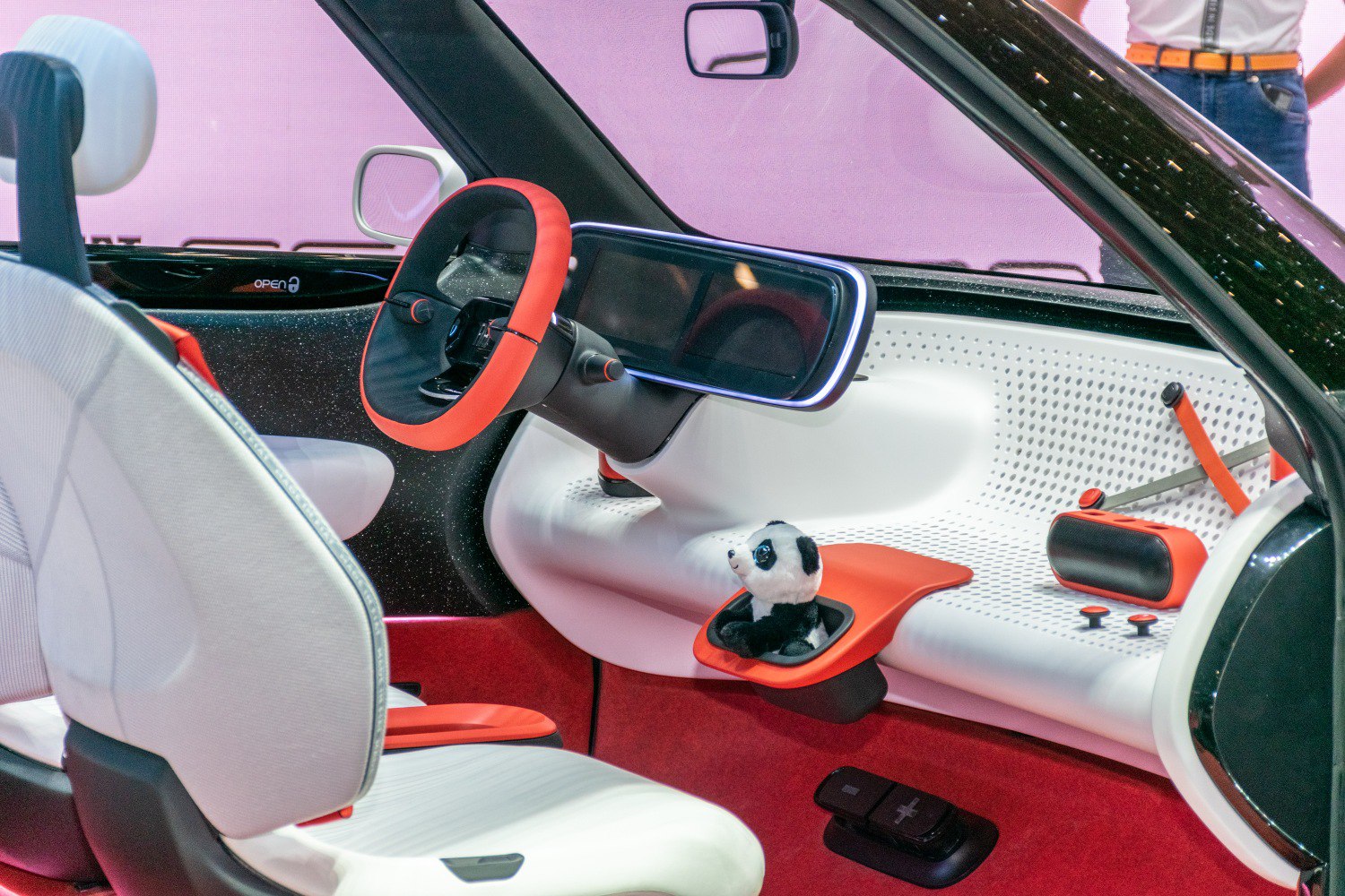 Futuristic digital dashboard and innovative car interior design