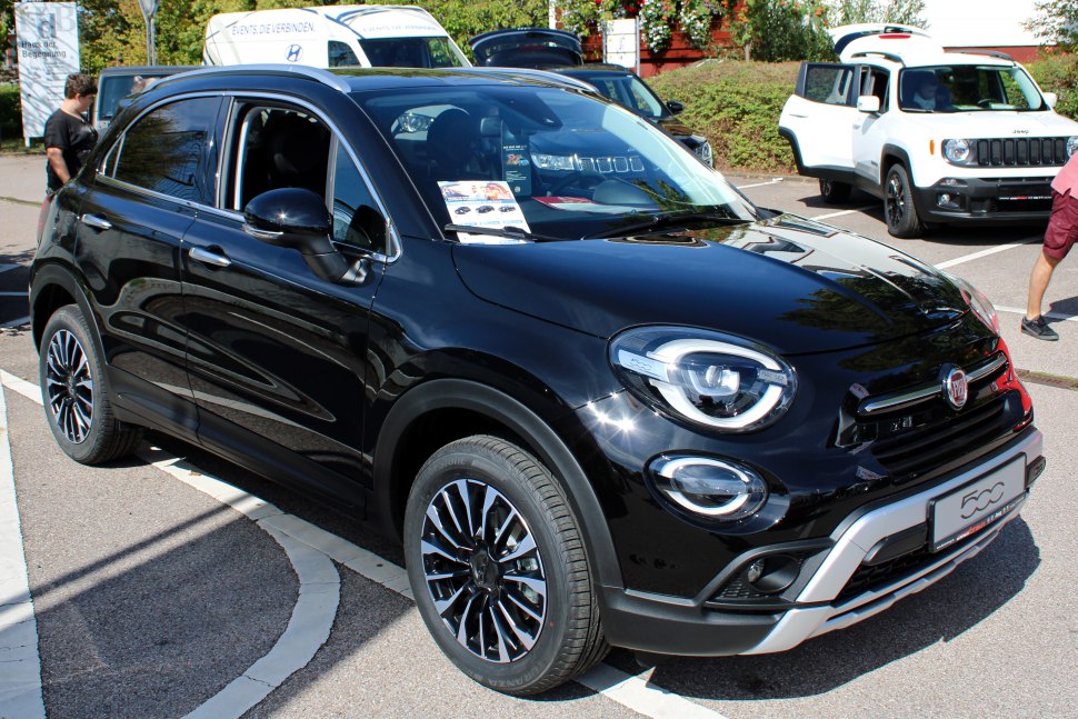 Black SUV with LED headlights and stylish alloy wheels.