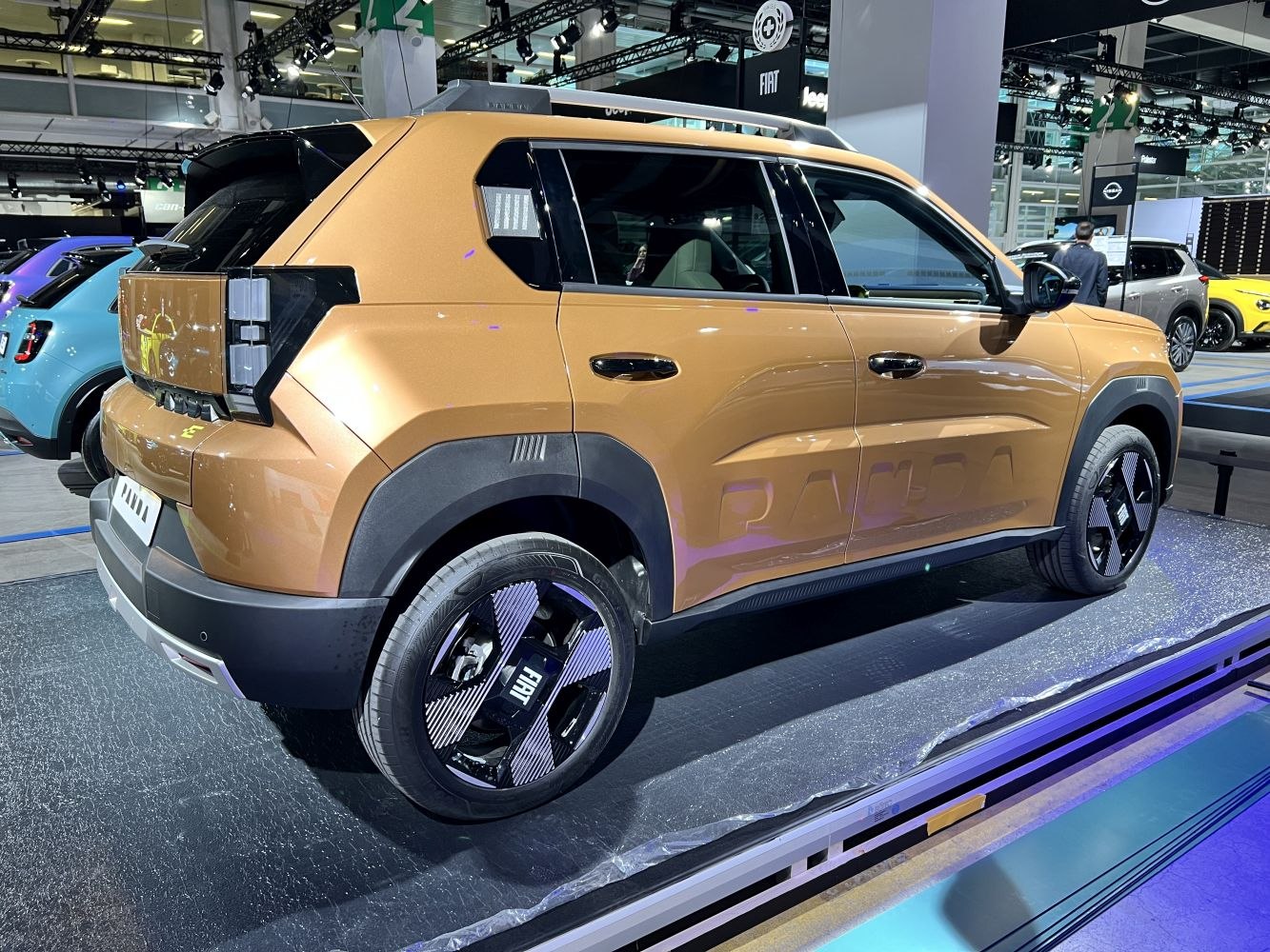 Rear side view with embossed side lettering and unique tail lights