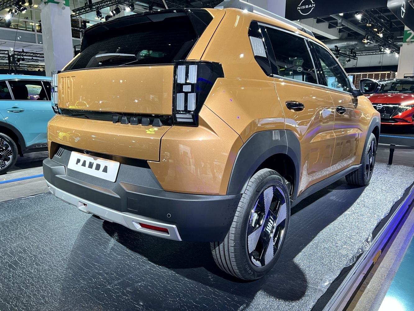Rear and side view of a modern compact SUV with distinct tail lights and rugged wheel arches