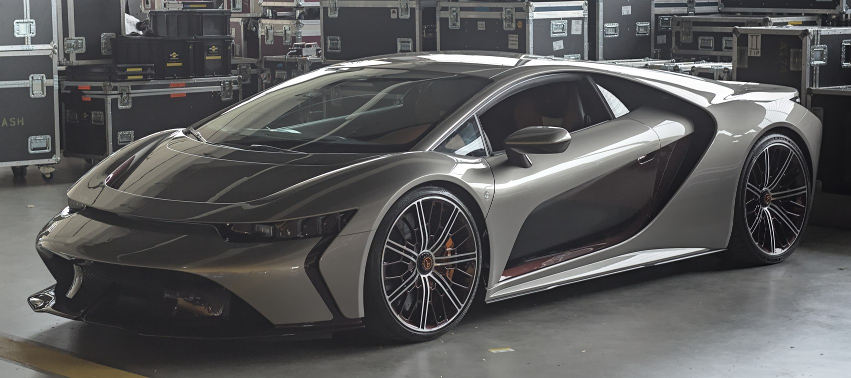 Sleek aerodynamic sports coupe with unique multi-spoke wheels