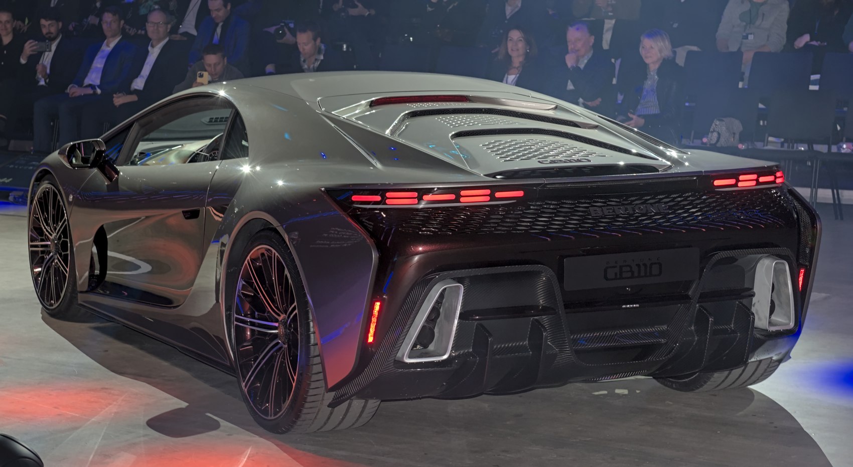 Sleek rear view with modern taillights and aerodynamic diffuser
