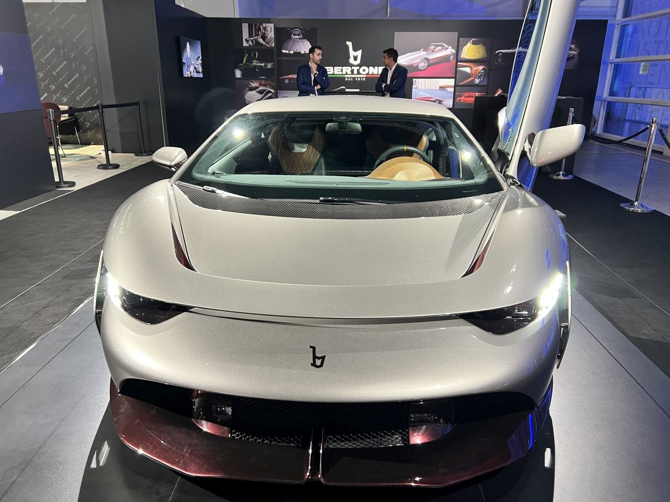Front view with scissor doors and LED headlights