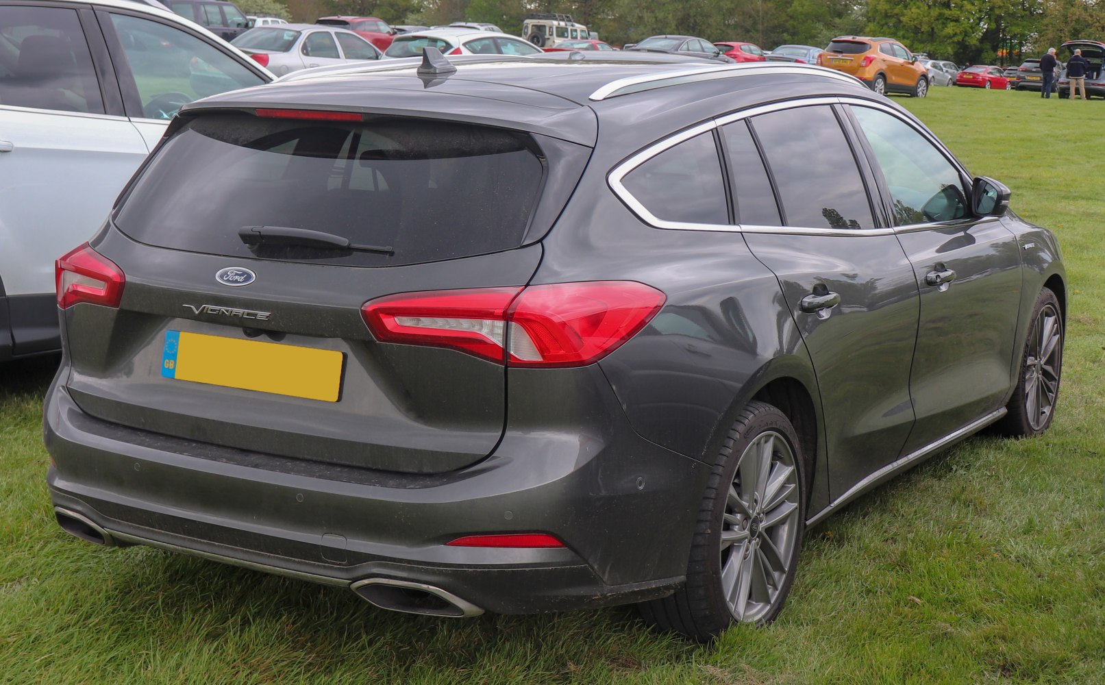 Rear design and taillights of a modern station wagon