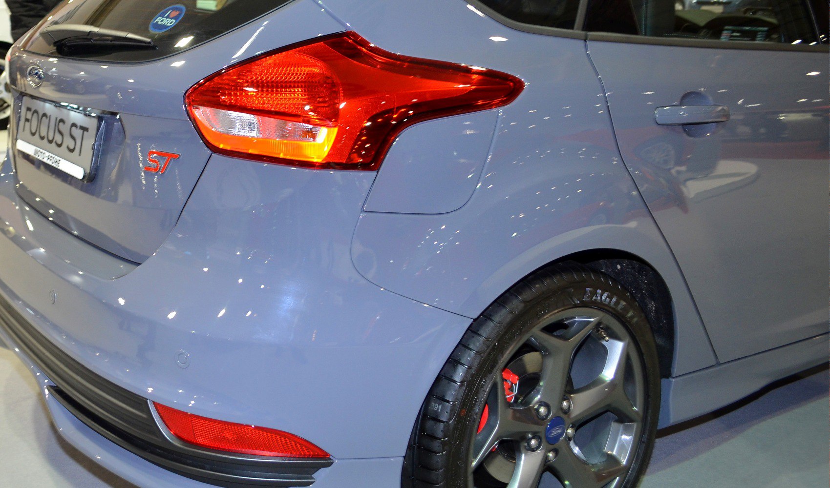 Rear taillight, ST badge, alloy wheel, and part of rear door